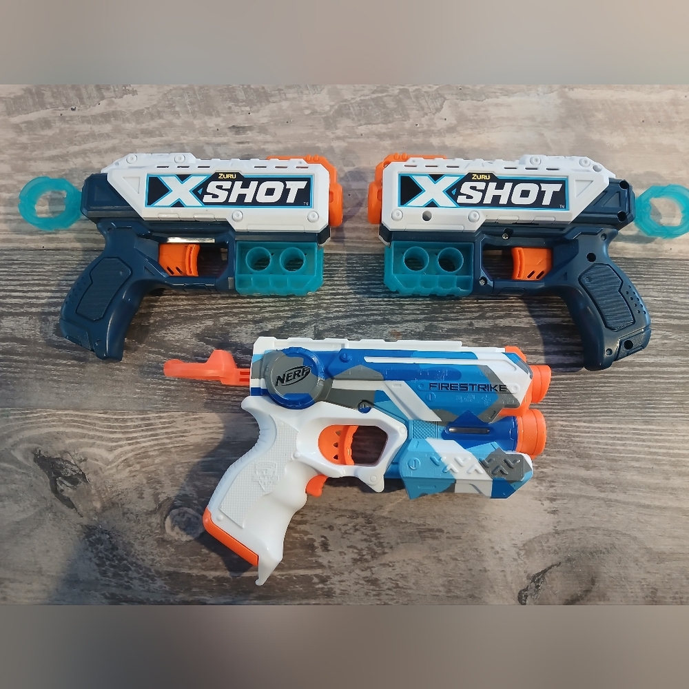NERF Firestrike & 2 Zuru X-Shot Dart Blaster Toy Guns Tested